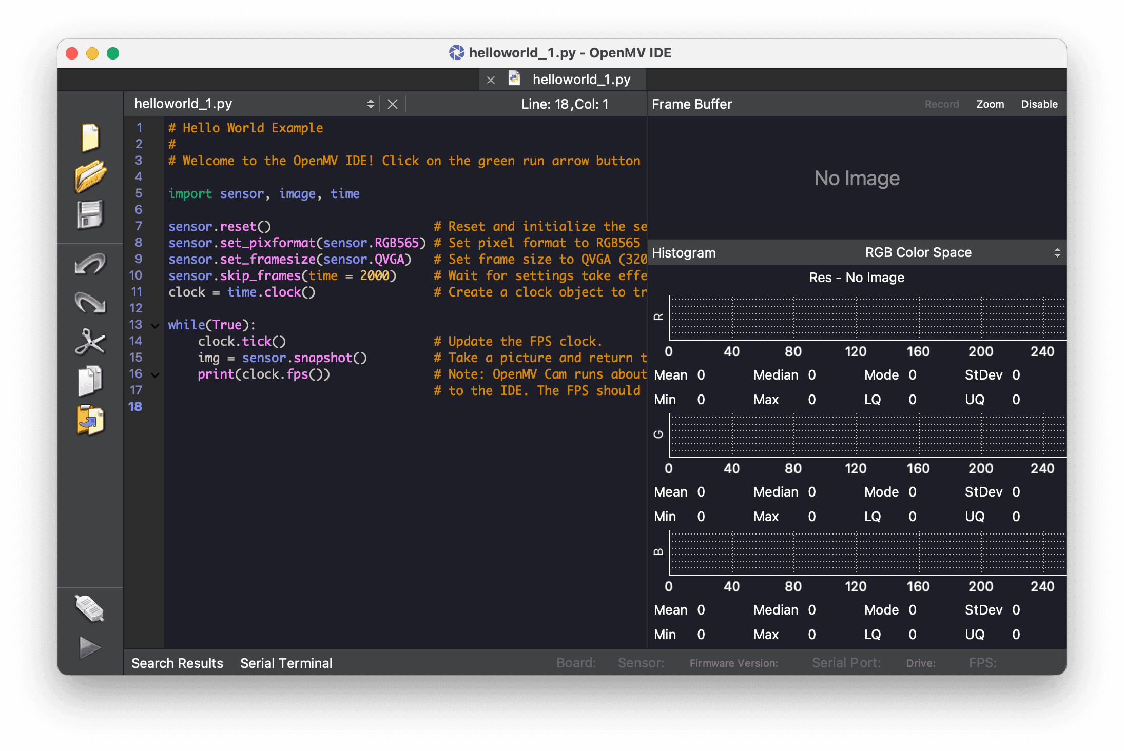 OpenMV editor.