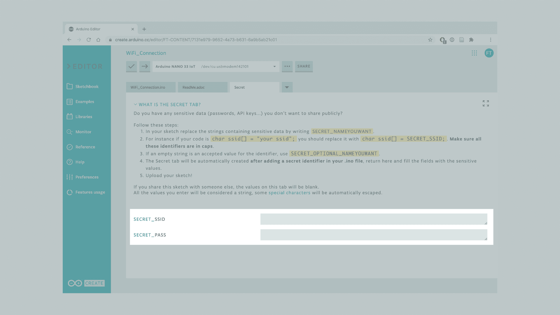 Entering the credentials for your network.
