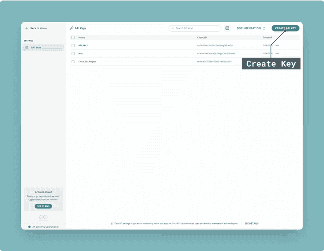 API Keys in the Arduino Cloud